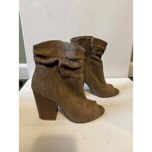 Indigo Rd. Iris Park Women Peep Toe Booties Ankle Boots Tan Size 7